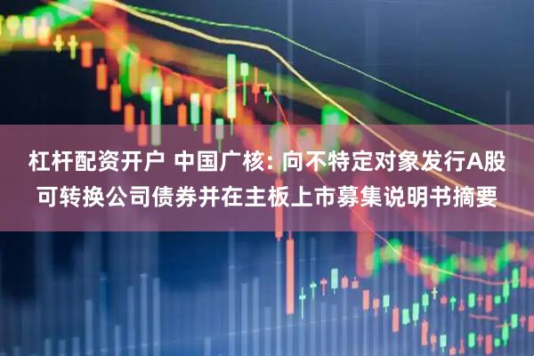 杠杆配资开户 中国广核: 向不特定对象发行A股可转换公司债券并在主板上市募集说明书摘要