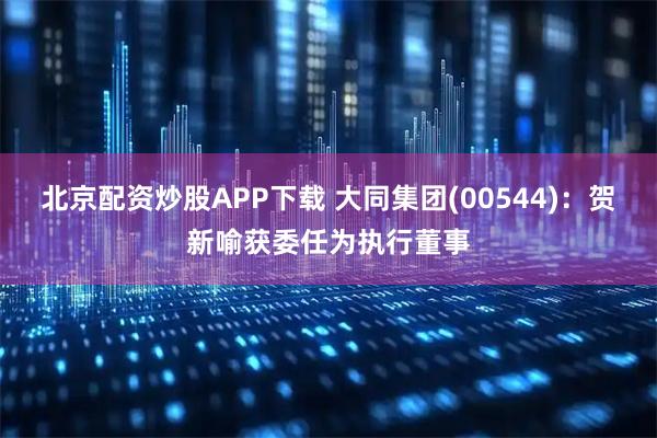 北京配资炒股APP下载 大同集团(00544)：贺新喻获委任为执行董事
