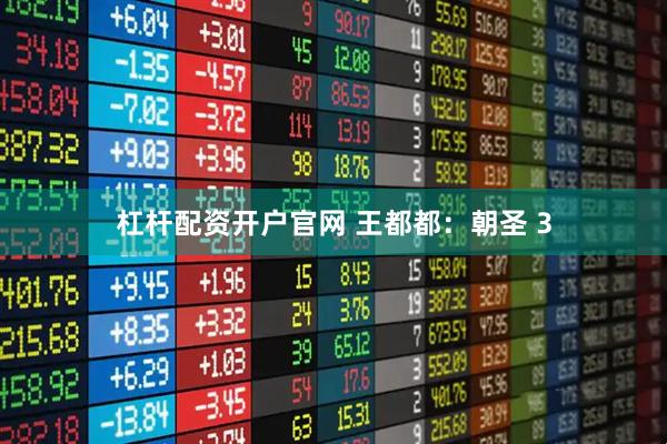 杠杆配资开户官网 王都都：朝圣 3